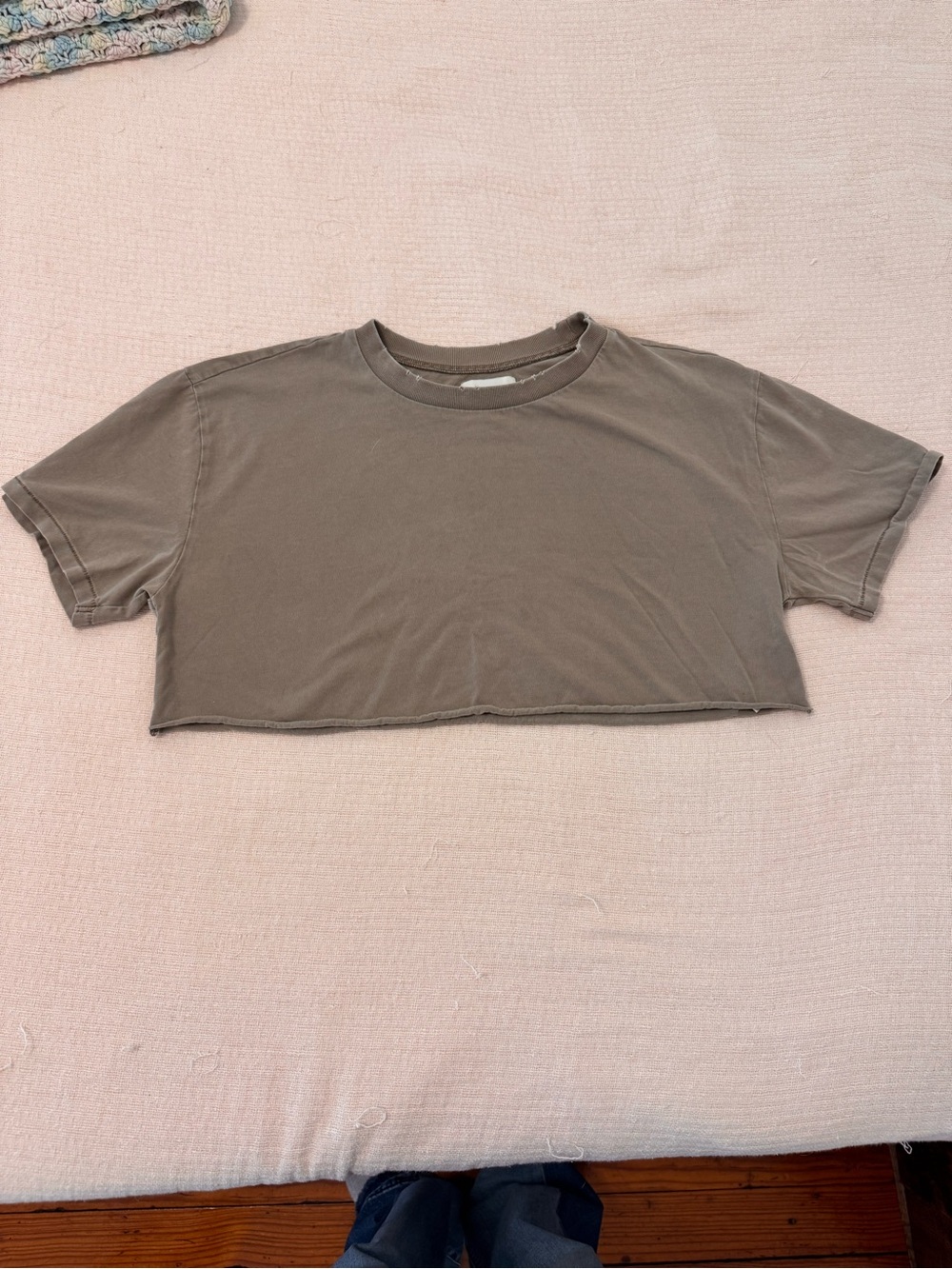 Neutral Taupe Cropped Tee - Women's Short Sleeve